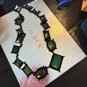 J. Crew Deep Green Statement Necklace